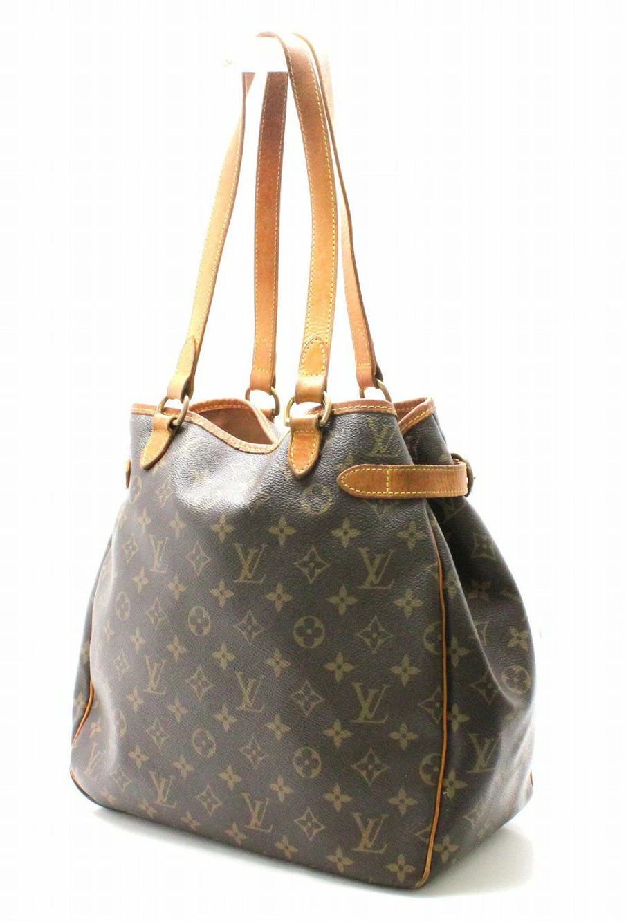 Louis Vuitton Tote Monogram Vertical Batignolles Shoulder Bag Brown